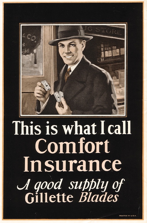 Gillette Comfort Insurance print ad, no date 300dpi