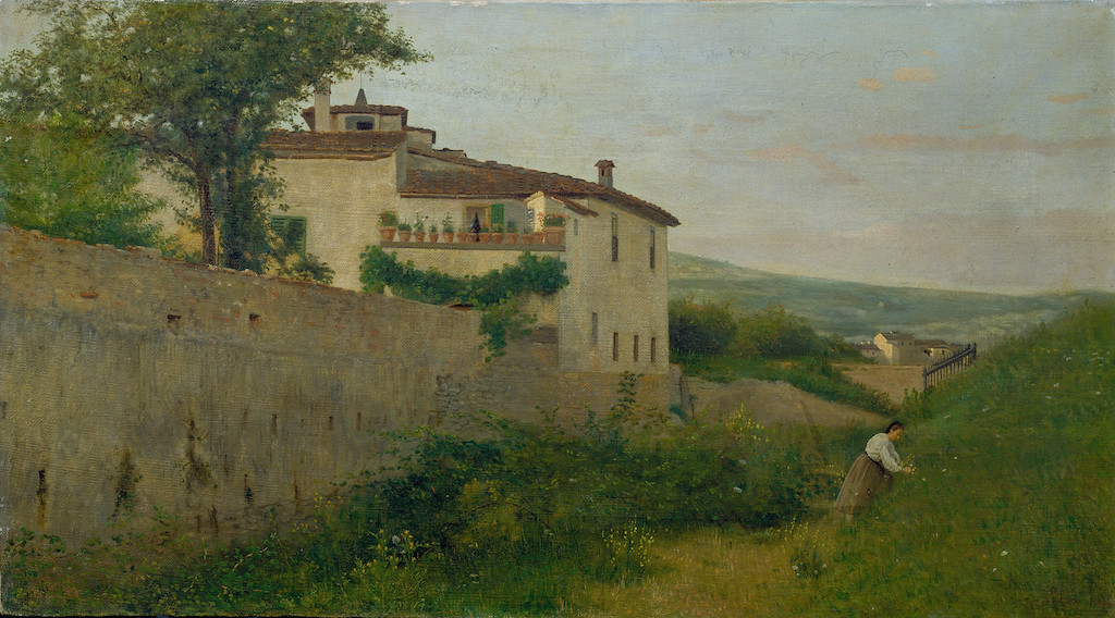 Silvestro Lega Il villino Batelli a Piagentina, 1863 Olio su tela, 40 x 70 cm Viareggio, Istituto Matteucci