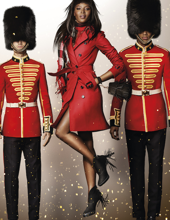 Naomi Campbell in the Burberry Festive Campaign shot by Mario Testino
