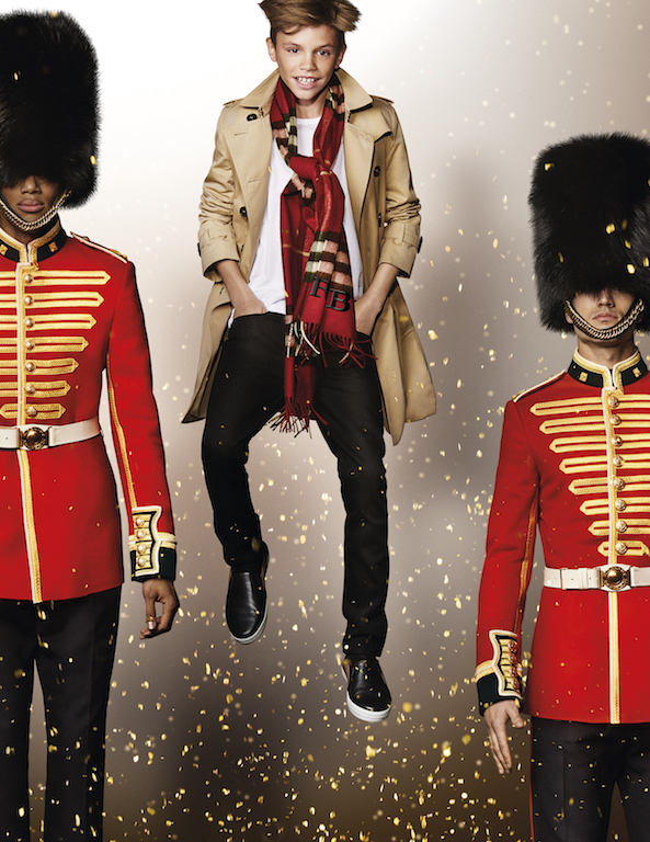 Romeo Beckham in the Burberry Festive Campaign shot by Mario Testino