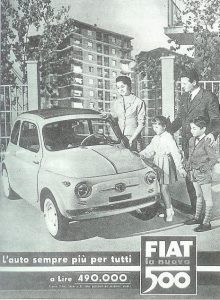 Fiat 500 pubblicità archivio