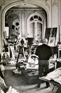 Picasso in his studio Villa La Californie
