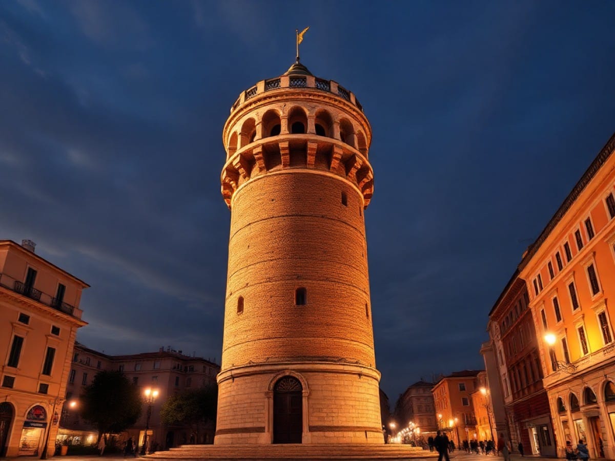 Due persone guardano la Torre dei Conti parzialmente crollata (Il Post)