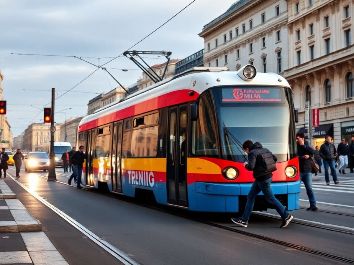 Il tram deragliato a Milano, 27 febbraio (REUTERS/Daniele Mascolo)