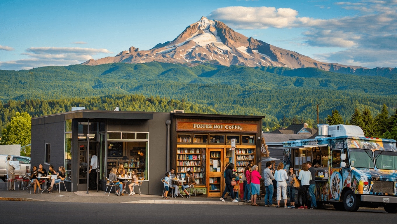 Verde e libri, buona cucina e caffè. E un maestoso tour attorno all’ex (?) vulcano Mount Hood. Qui Portland (Oregon)