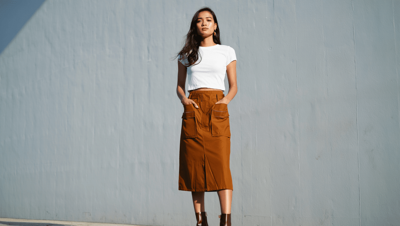 5 outfits para llevar una falda cargo en