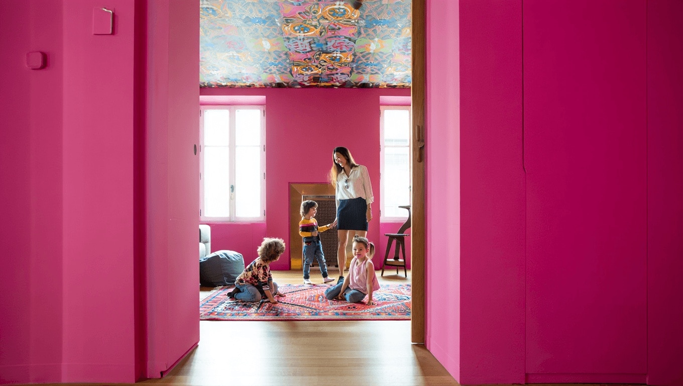 soggiorno rosa