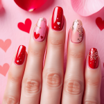 Uñas decoradas para el Día de San Valentín