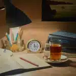 Angolo benessere domestico con illuminazione calda, cuscini naturali, piante e diffusore di essenze