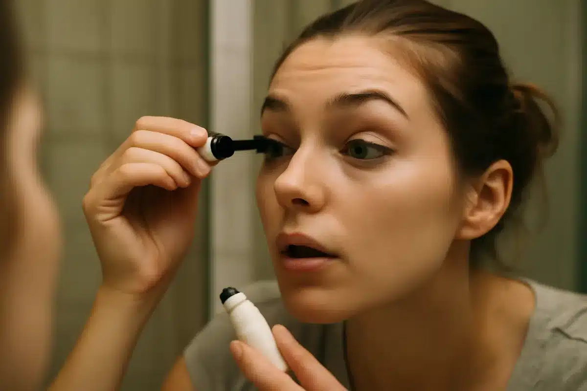 Consigli rapidi per l’applicazione — Piccoli accorgimenti possono massimizzare l’effetto naturale: Sbattere delicatamente il pennello sul bordo del tubo per eliminare l’eccesso. Applicare dalla radice alle punte con movimenti a zigzag per separare le ciglia. Per un look più definito, pettinare