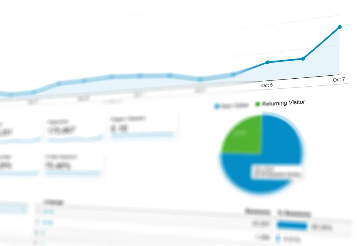 Dashboard analitica con grafici e metriche di coinvolgimento su schermo
