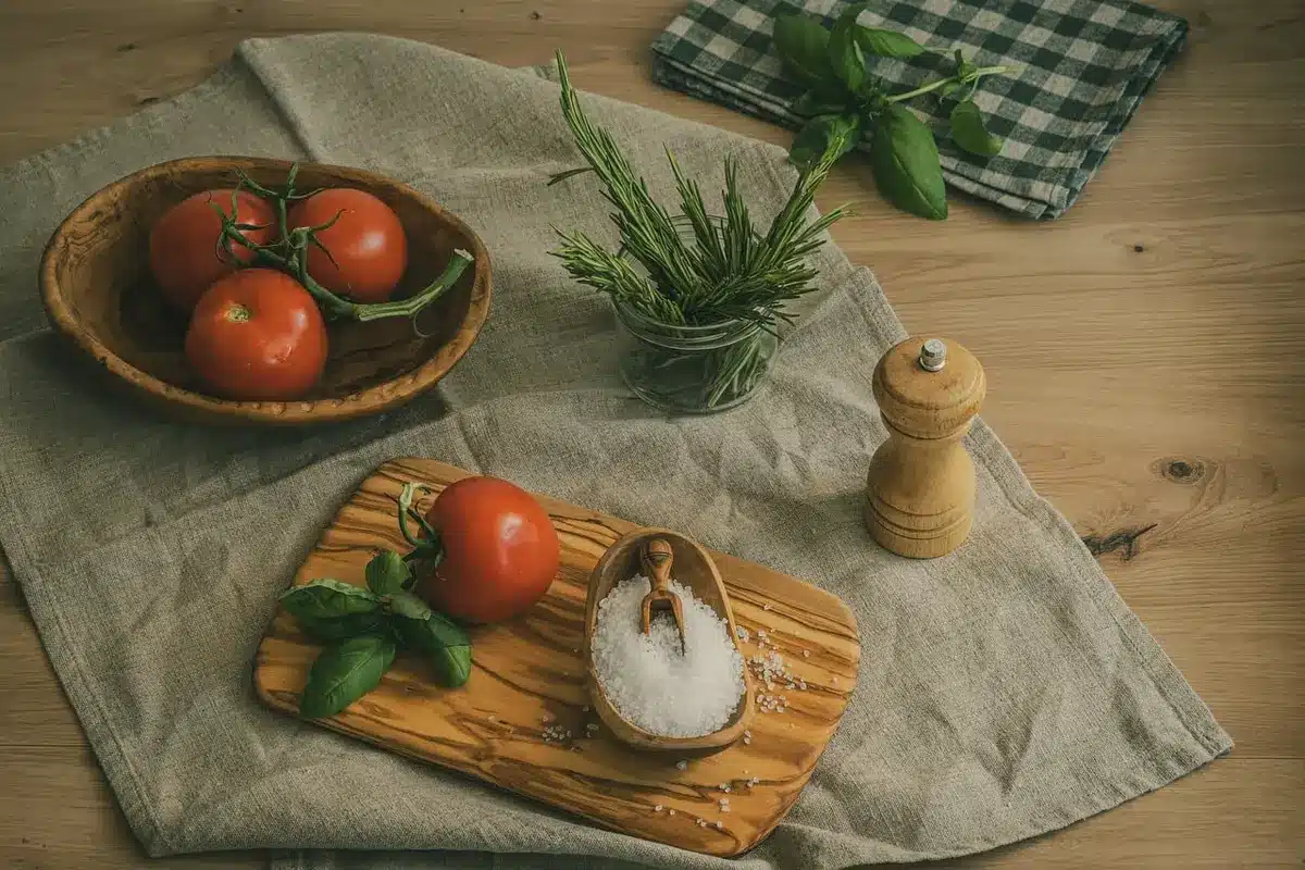 Pezzi di pollo marinati in ciotola con erbe
