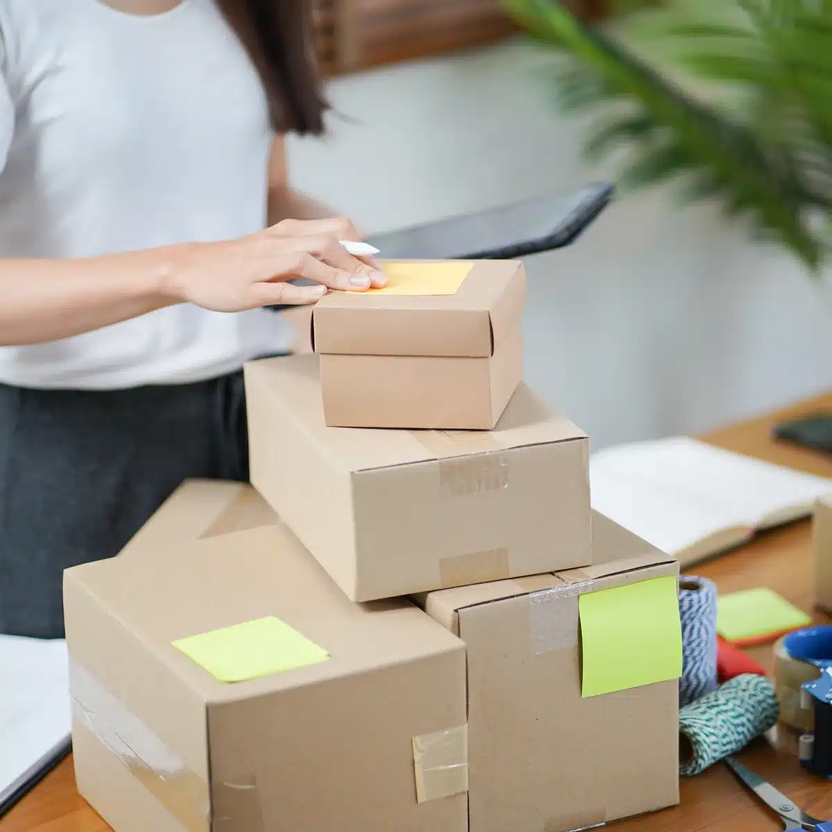 Preparazione di pacchi e imballaggi per spedizioni e-commerce