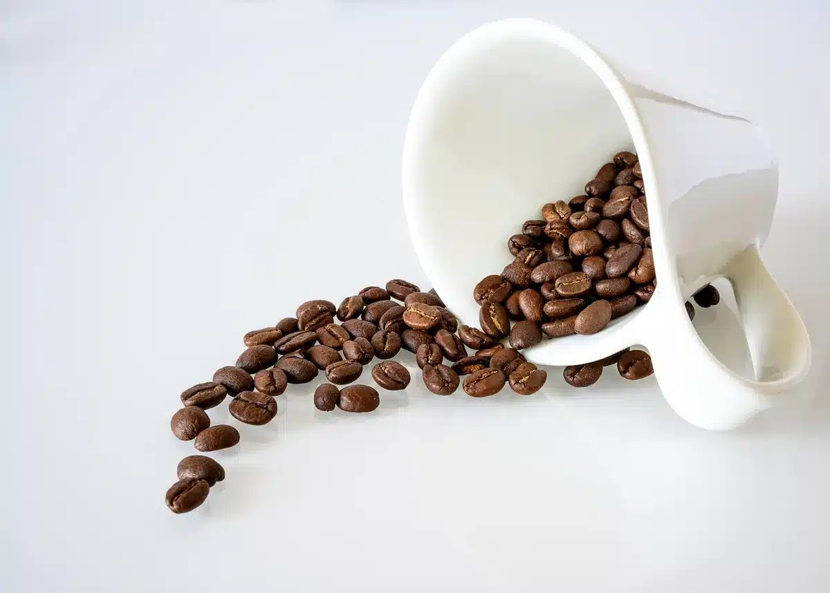 Primo piano di chicchi di caffè torrefatti che evidenziano le note "roasted"